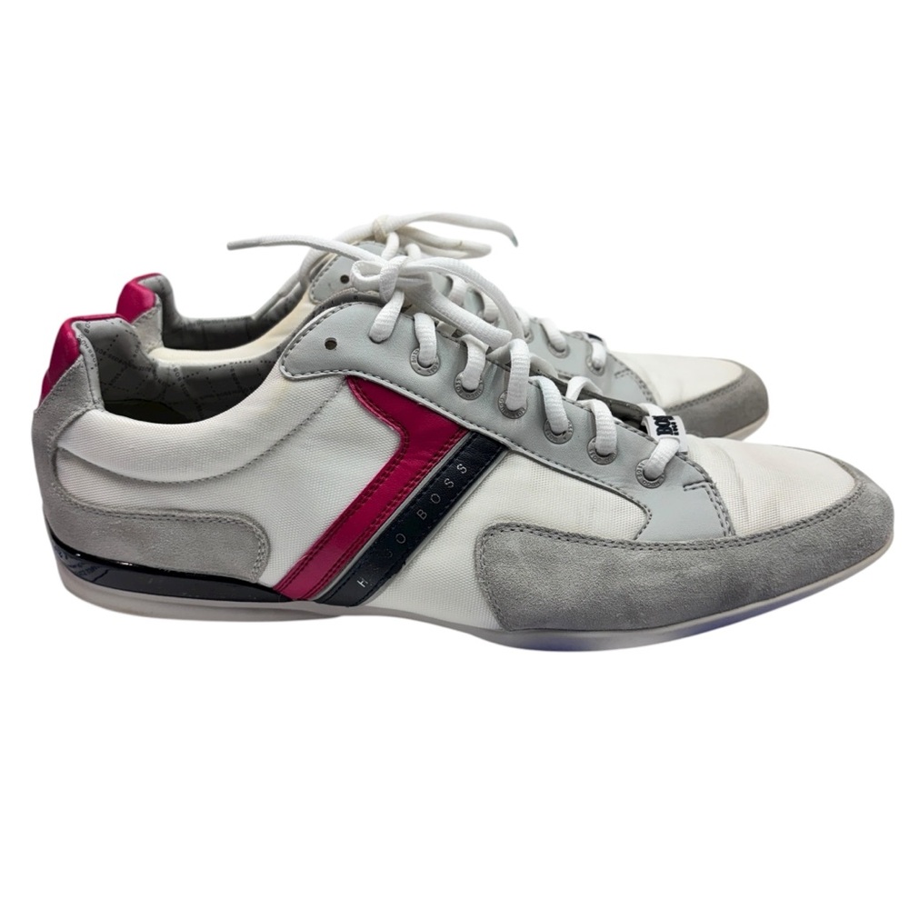 Boss White and Gray Retro Spacit Sneakers 45